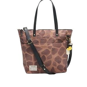 R.Riveter Ada large crossbody tote giraffe mixed media canvas